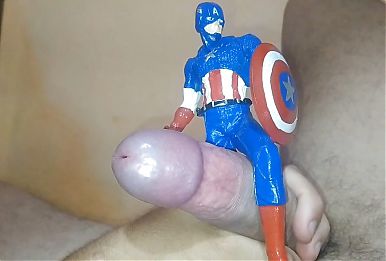 Exotic tools to stimulate the dick, garlic kneader and Captain America.